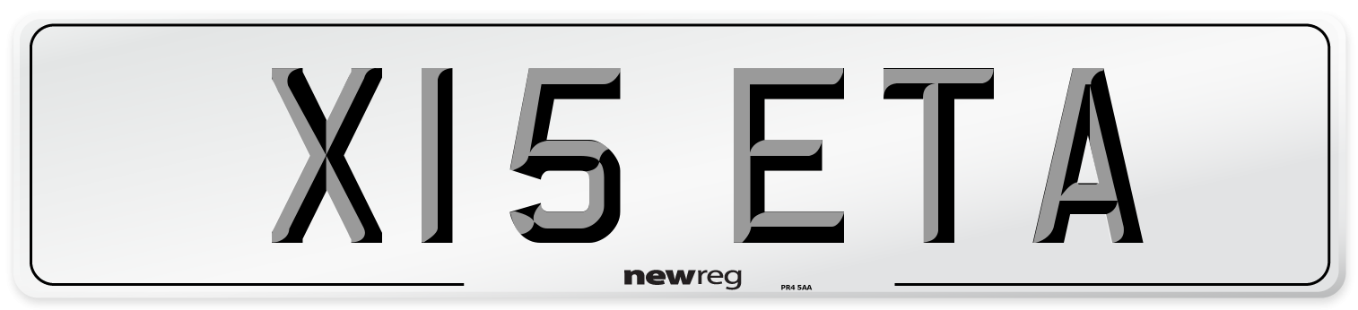 X15 ETA Number Plate from New Reg